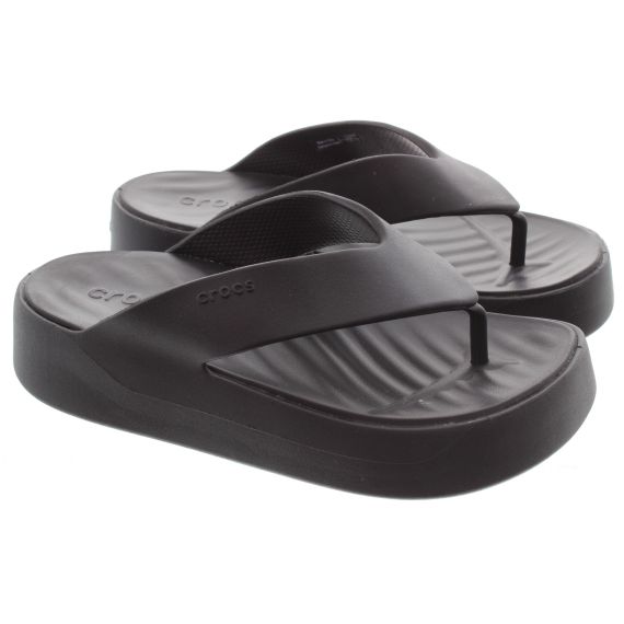CROCS Ladies Getaway Toe Post Sandals In Black