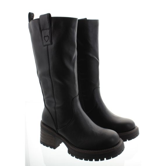 HEAVENLY FEET Ladies Evelina Heel Knee Boots In Black