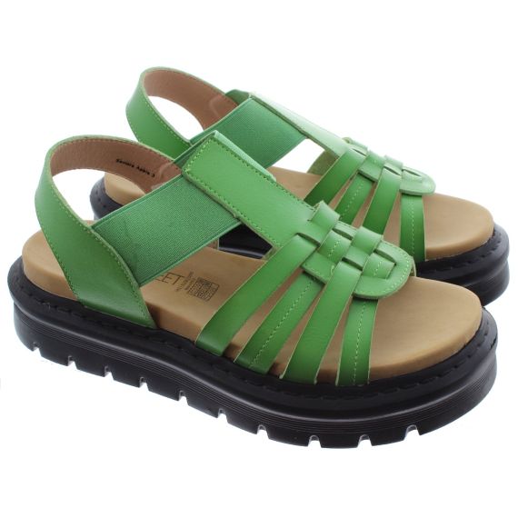 HEAVENLY FEET Ladies Samora Chunky Sandals In Green 