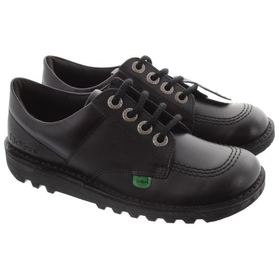 KICKERS Kids School Kick Lo Shoes in Black