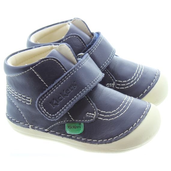 KICKERS Kids Softer Hi Baby Boots In Navy