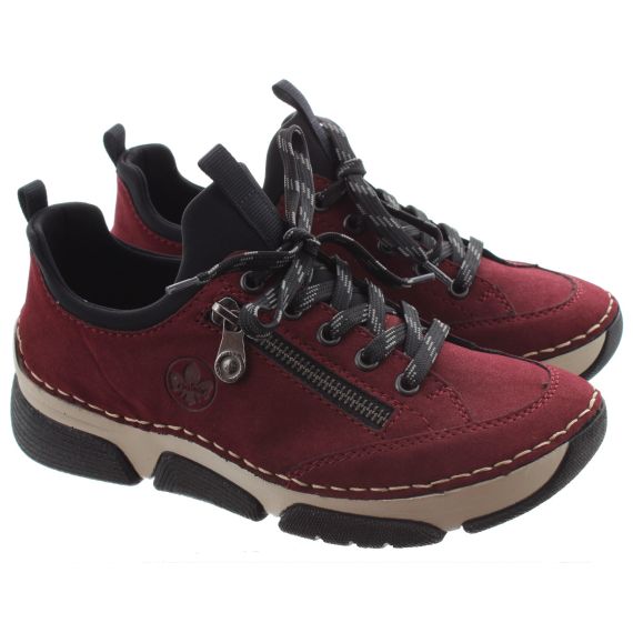 RIEKER Rieker 45973 Lace Trainers In Burgundy