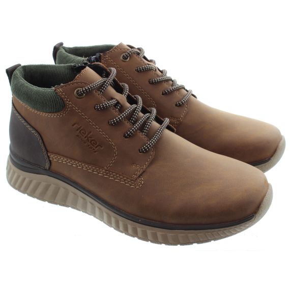 RIEKER Mens B0603 Lace Ankle Boots In Brown