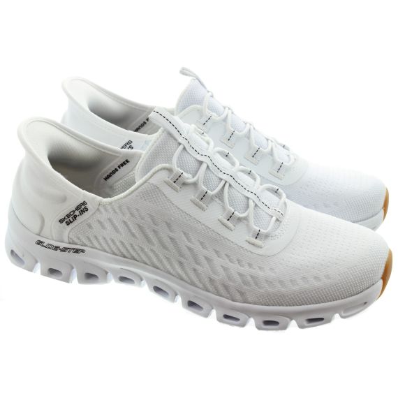 SKECHERS Ladies 104574 Glide Step Slip Ins Trainers In White