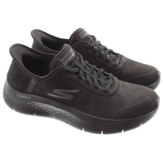 SKECHERS Ladies 124837 Go Walk Hands Free Slip Ins Trainers In Black