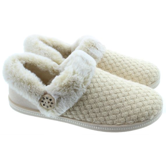 SKECHERS Ladies 169041 Cozy Campfire Slippers In Sand