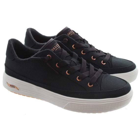 SKECHERS Ladies 177190 Arcade Archfit Trainers In Black