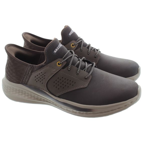 SKECHERS Mens 210890 Slip Ins Slade-Macklin Trainers In Brown