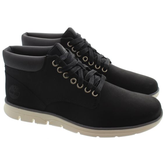 TIMBERLAND Mens Bradstreet Lace Ankle Boots In Black/ Grey