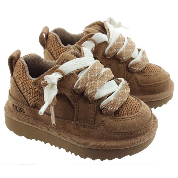 UGG Kids Lo Lowmel Trainers In Chestnut 