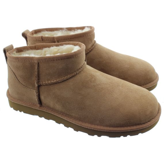 UGG Mens Classic Ultra Mini Boots In Chestnut