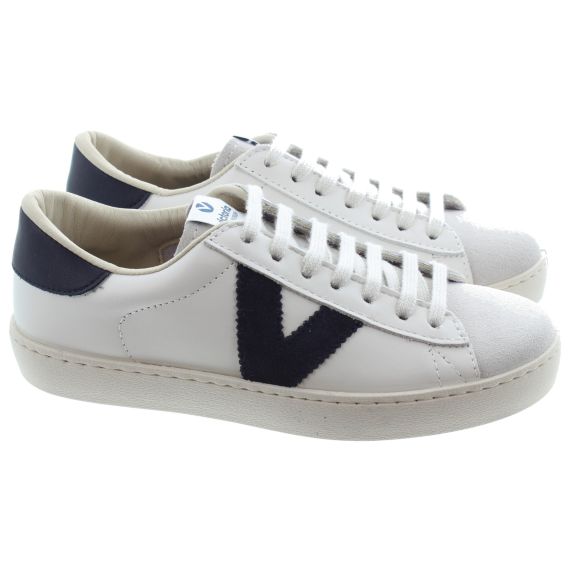 VICTORIA Ladies Berlin Leather Sneakers In Marino